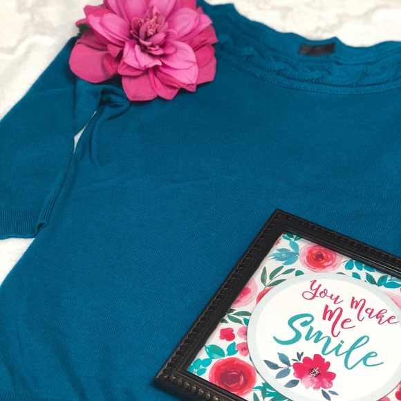 Worthington Petite Business Teal Sweater PM - Picture 5 of 12
